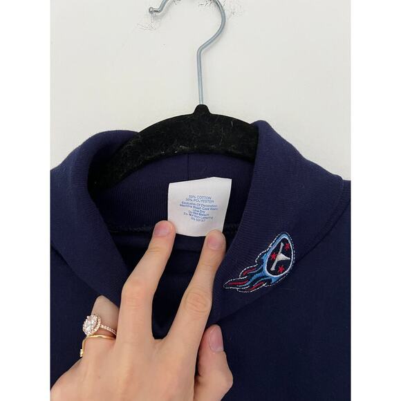 Vintage Titans Football Thin Navy Blue Turtleneck Size 2X - Picture 3 of 5